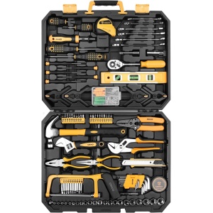 DEKOPRO 168 Piece Mixed Tool Set, General Household Hand Tool Kit,Auto Repair Tool Set, with Combination Wrench Sets,Screwdriver Sets,Plier Sets, Professional Toolbox Storage Case